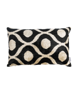 Les Ottomans – Black/white Velvet Cushion