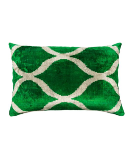 Les Ottomans – Abstract Green Velvet Cushion