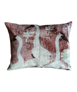 Les Ottomans – Pink Swan Velvet Cushion
