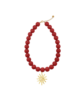 Statement sunny necklace – burgundy