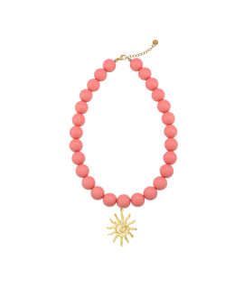 Statement sunny necklace – pink