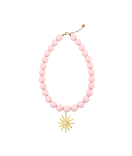 Statement sunny necklace – soft pink