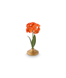 Candle Holder Metal Flower Orange 22.5cm
