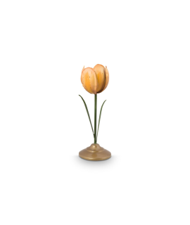 Candle Holder Metal Tulip Yellow 21cm
