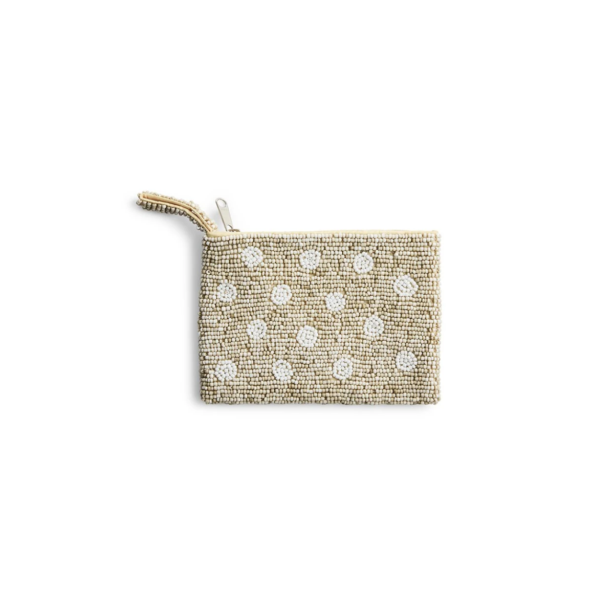 Kralentasje Polkadot sand/white