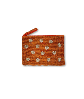 Kralentasje Polkadot orange/sand