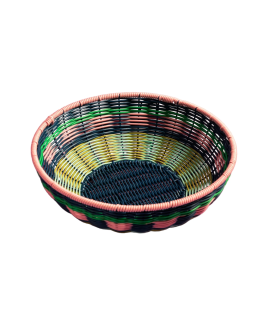 Geweven schaal – roze/blauw – MAEGEN Homeware